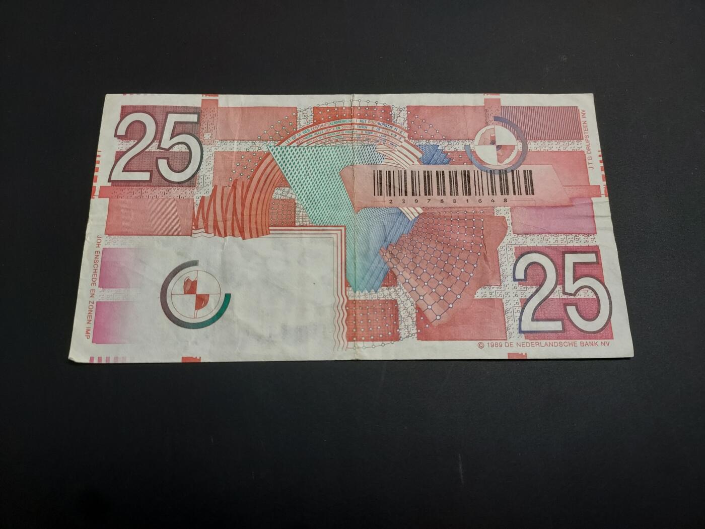 博彦收藏   1月3日 8点钱币专场 全场包邮 1989 荷兰旧版25盾 流通好品