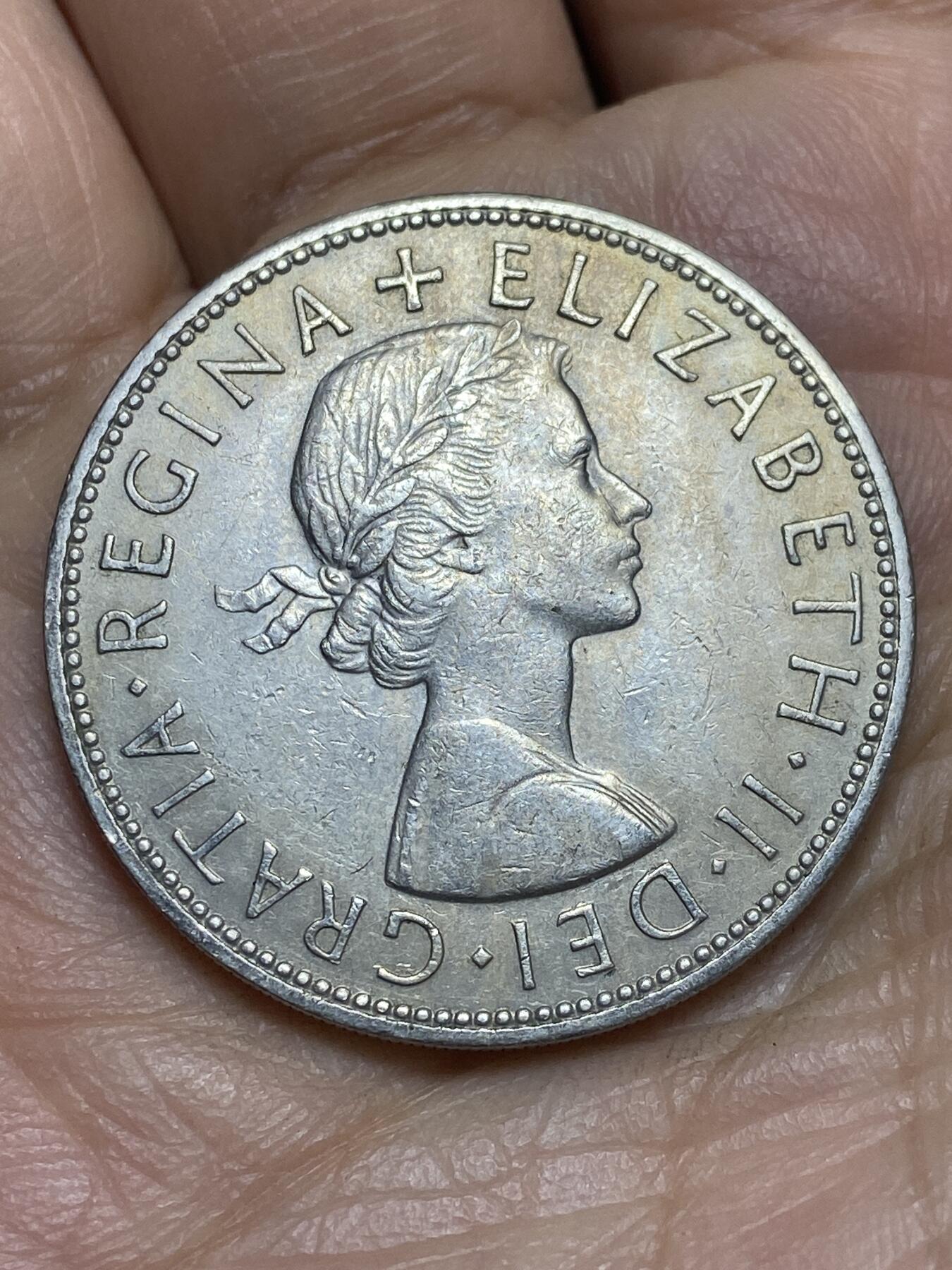 2025年第一百四十三场(总第一百六十九场）外国好品散币场(免佣金) 英国🇬🇧1964年半克朗(伊丽莎白二世青年桂冠第二版)