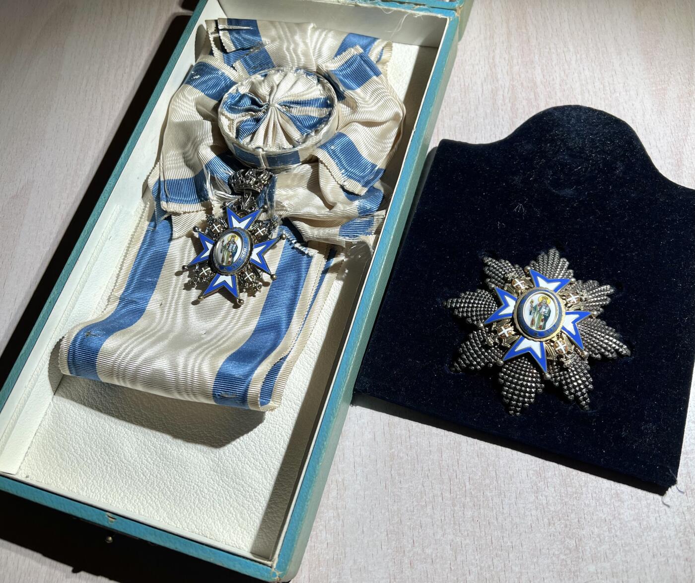 大猫徽章拍卖第285期 塞尔维亚王国一级圣萨瓦勋章星芒一套 绶带稍有开丝