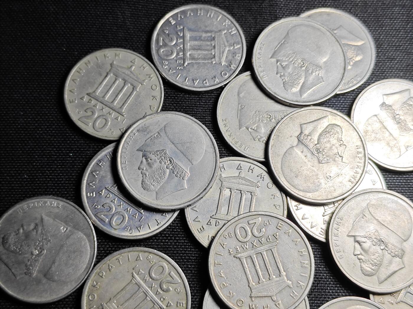 KK钱币收藏小铺 《套币 好品/批量散币专场》  2月预留时间 周末发货  希腊20德拉克马37枚