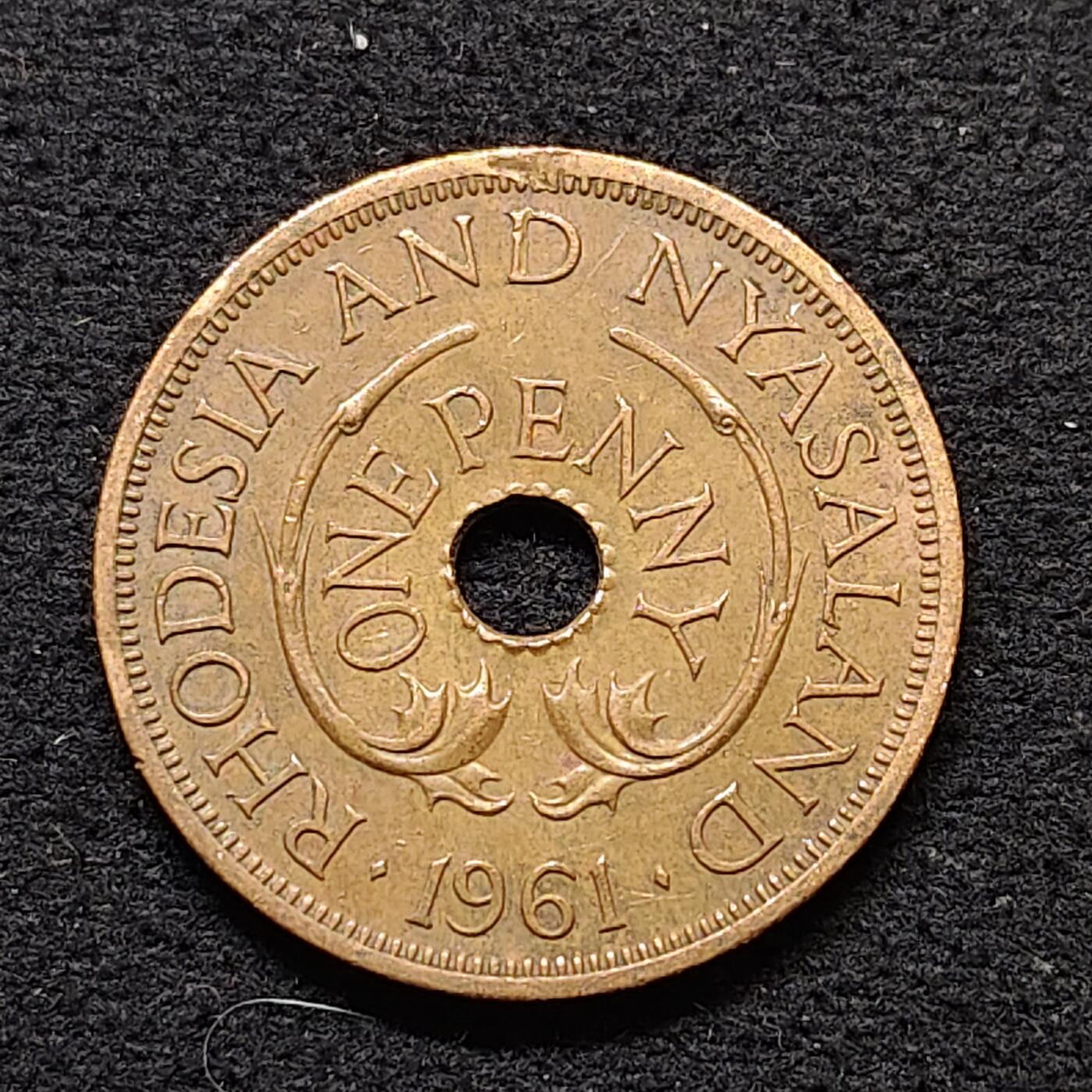 【全场包邮】纯粹捡漏拍490场（免费代拍第27场） 英属罗德西亚和尼亚萨兰1961年1便士大铜币