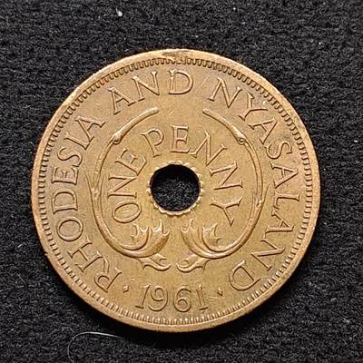 【全场包邮】纯粹捡漏拍490场（免费代拍第27场） - 英属罗德西亚和尼亚萨兰1961年1便士大铜币