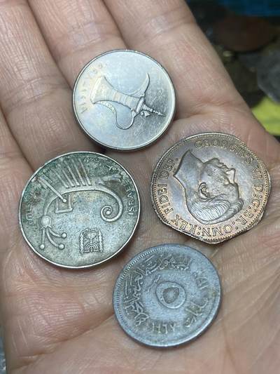 2025年第一百四十场(总第一百六十六场）外国好品散币场(免佣金) - 散币4枚:阿联酋🇦🇪1998年1迪拉姆，英国🇬🇧1950年半便士，埃及🇪🇬1967年5米利姆，以色列🇮🇱10谢克尔