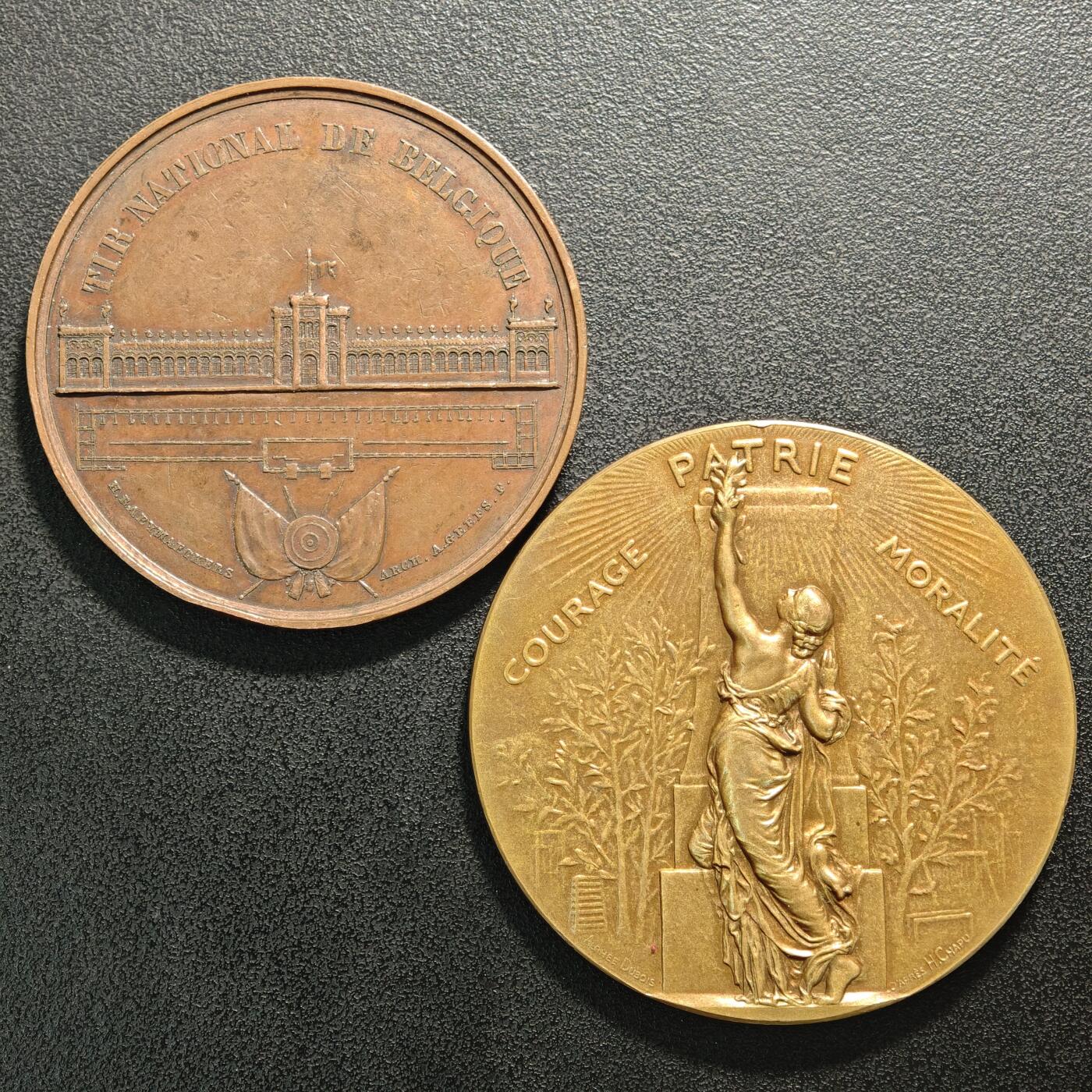 【德藏】世界币章拍卖第159期(元旦专场拍卖) 2枚一组 欧洲老铜章 详细尺寸请看拍品介绍