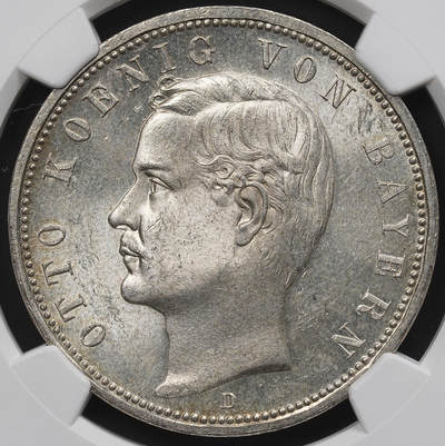 修遠堂世界钱币第九十九期 - NGC MS63 1913年巴伐利亚5马克大银币 流通版5马克MS少见