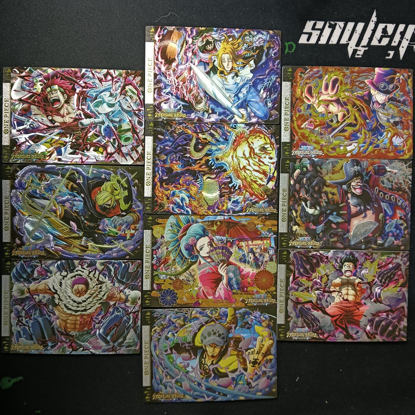 花开卡拍第53期（12月28号周日截拍，品控勿拍!!!拍品不寄存，运费5元，自制卡难免瑕疵，可能存在轻微撞角爆边等出厂瑕疵，品控介意勿拍！） 藏无缺 海贼王宝藏巡航第一弹 10张粗闪