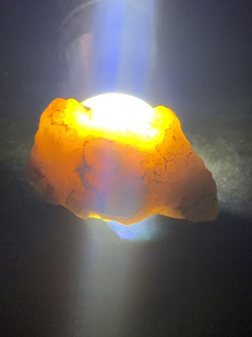 精美戈壁鱼籽纹筋脉石原石一颗，