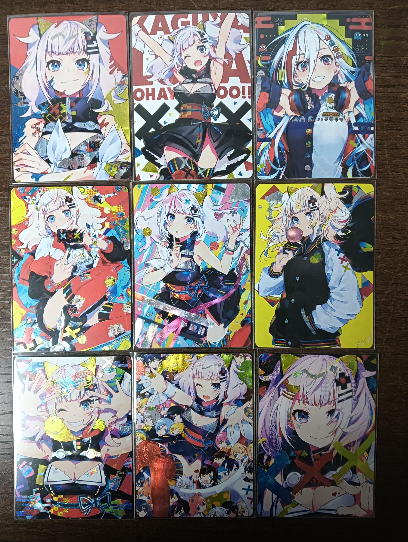 花开卡拍第53期（12月28号周日截拍，品控勿拍!!!拍品不寄存，运费5元，自制卡难免瑕疵，可能存在轻微撞角爆边等出厂瑕疵，品控介意勿拍！） 京珞 东京少女第二弹 一套9张 纱布闪