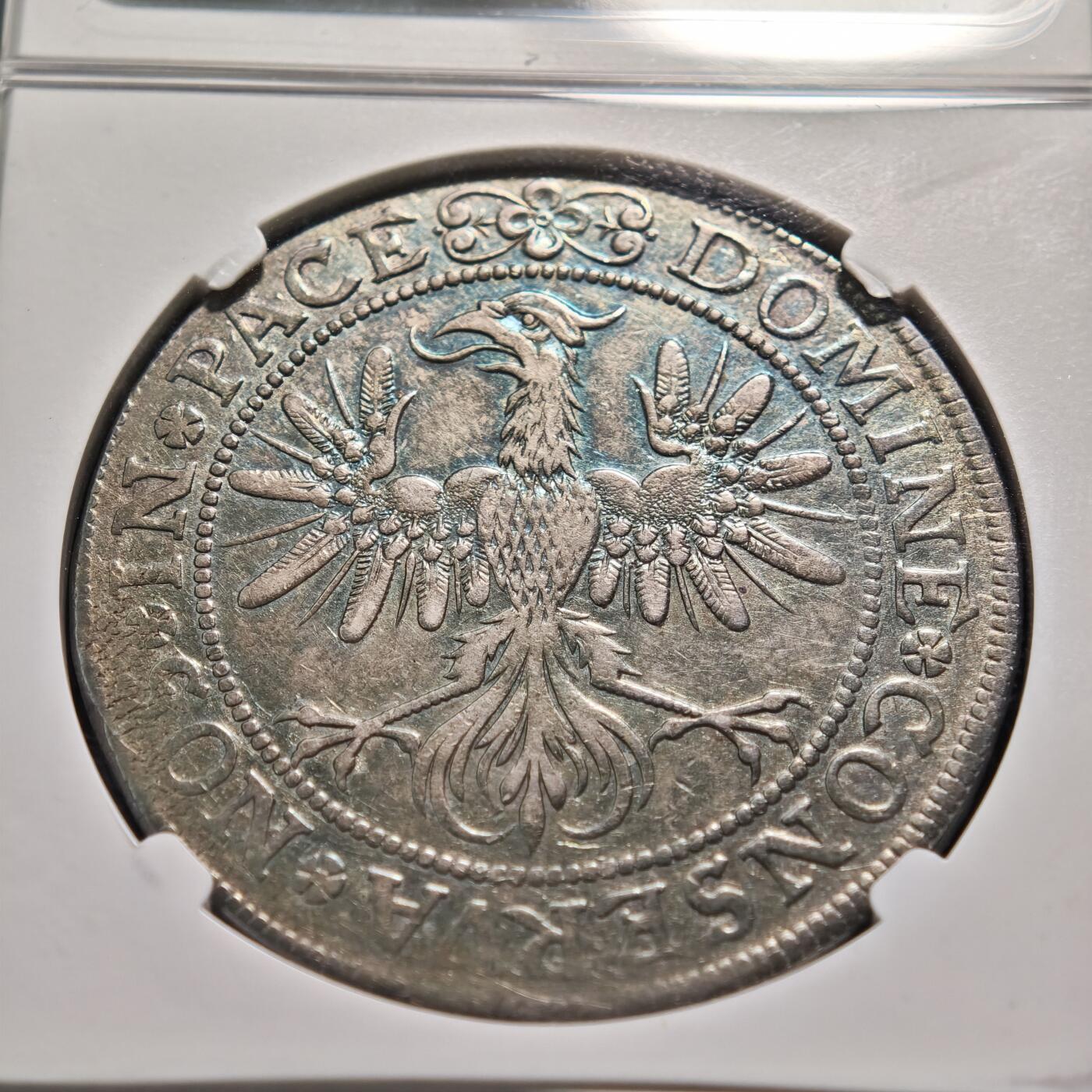 【德藏】世界币章拍卖第159期(元旦专场拍卖) 1640年 瑞士巴塞尔西里西亚布雷斯劳泰勒大银币 NGC AU53 深彩包浆 西里西亚布雷斯劳市，西里西亚是神圣罗马帝国的重要邦领，布雷斯劳是其核心城市；1640年正值三十年战争（1618-1648） 末期，欧洲局势动荡，该银币是战时西里西亚的流通与储藏货币