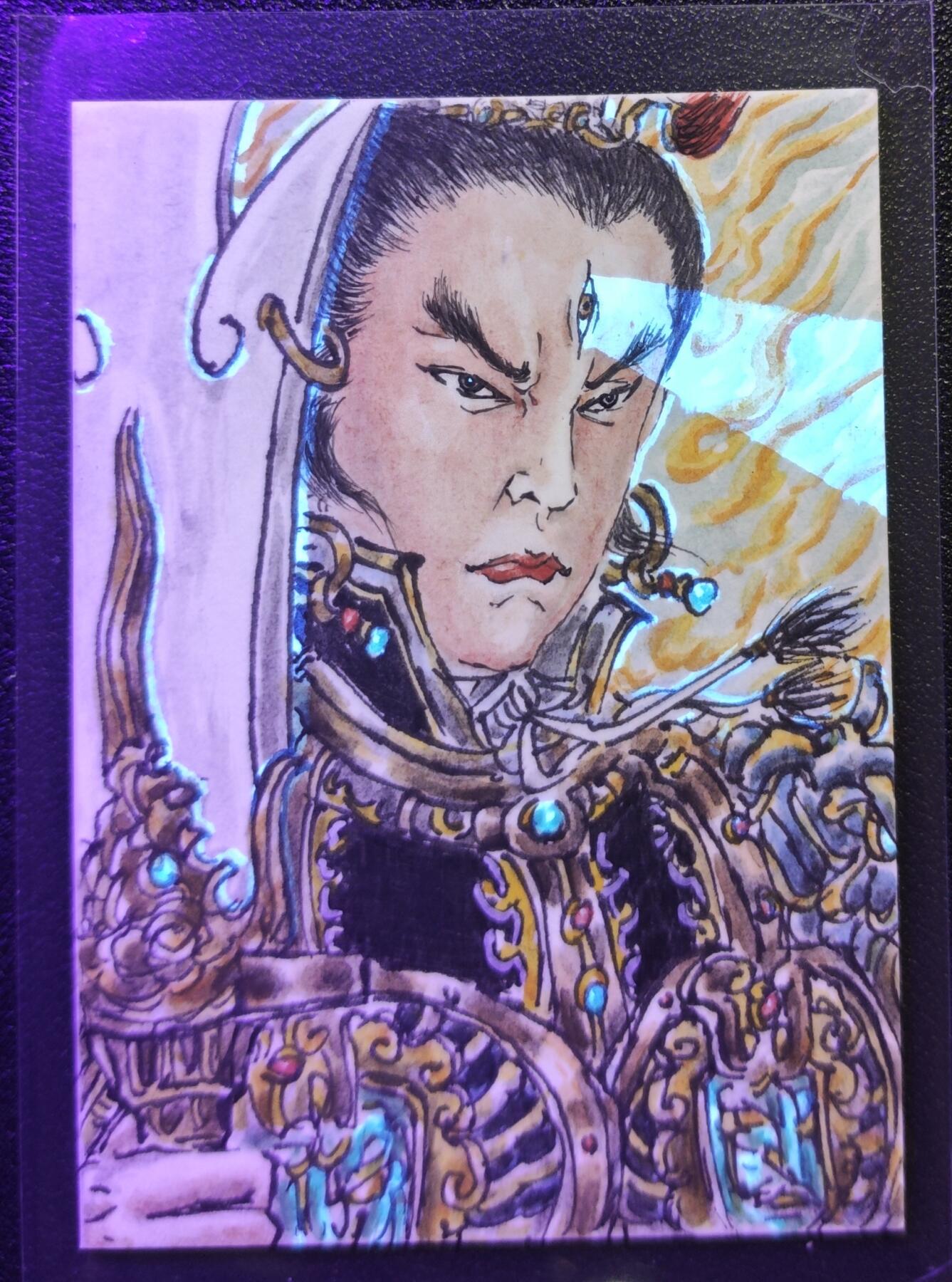 天玑星卡拍第157期《1.5周一截拍》持续收拍收评中 满赠卡需备注 【手绘卡】张先军 二郎真君 手绘卡 卡背题字