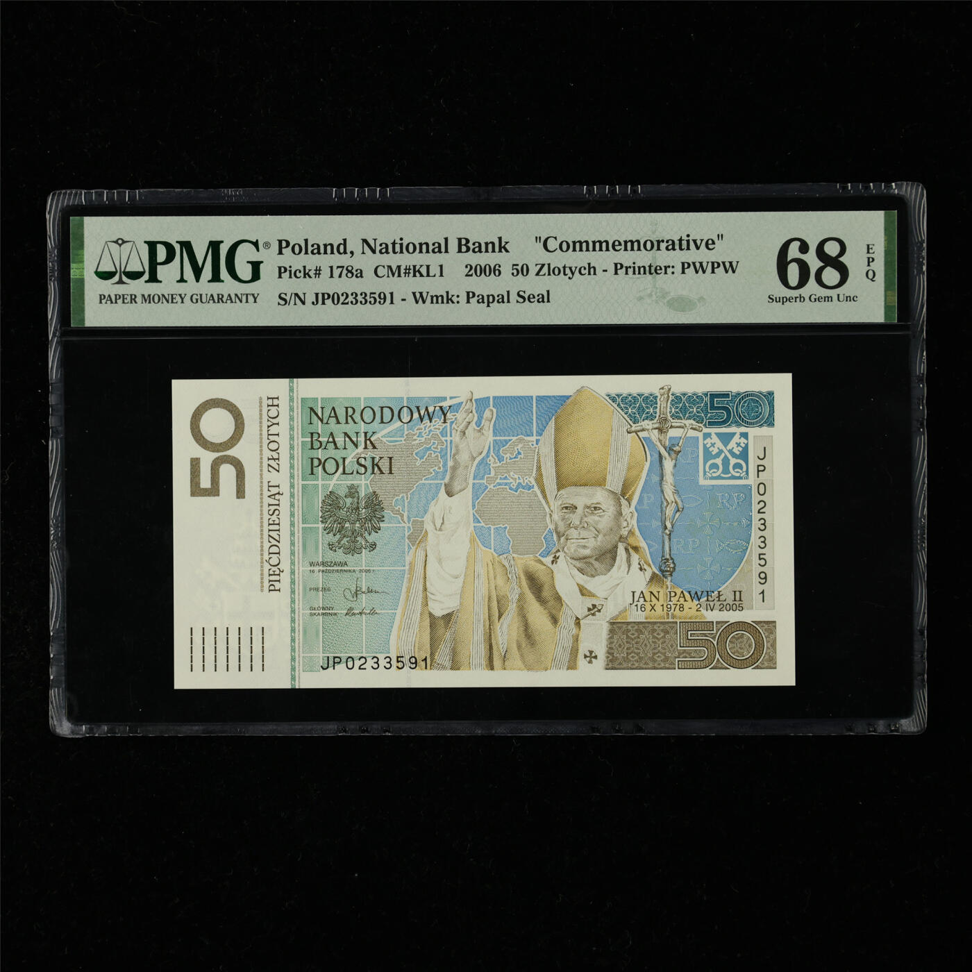 【亘邦集藏】第218期拍卖 2006年 波兰50兹罗提 PMG 68EPQ JP0233591