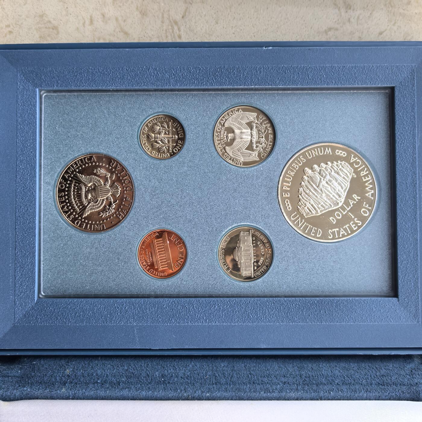 道一币馆币章第一百六十场 原盒证 美国1988年精制纪念币六枚套 含宪法颁布200周年1元银币