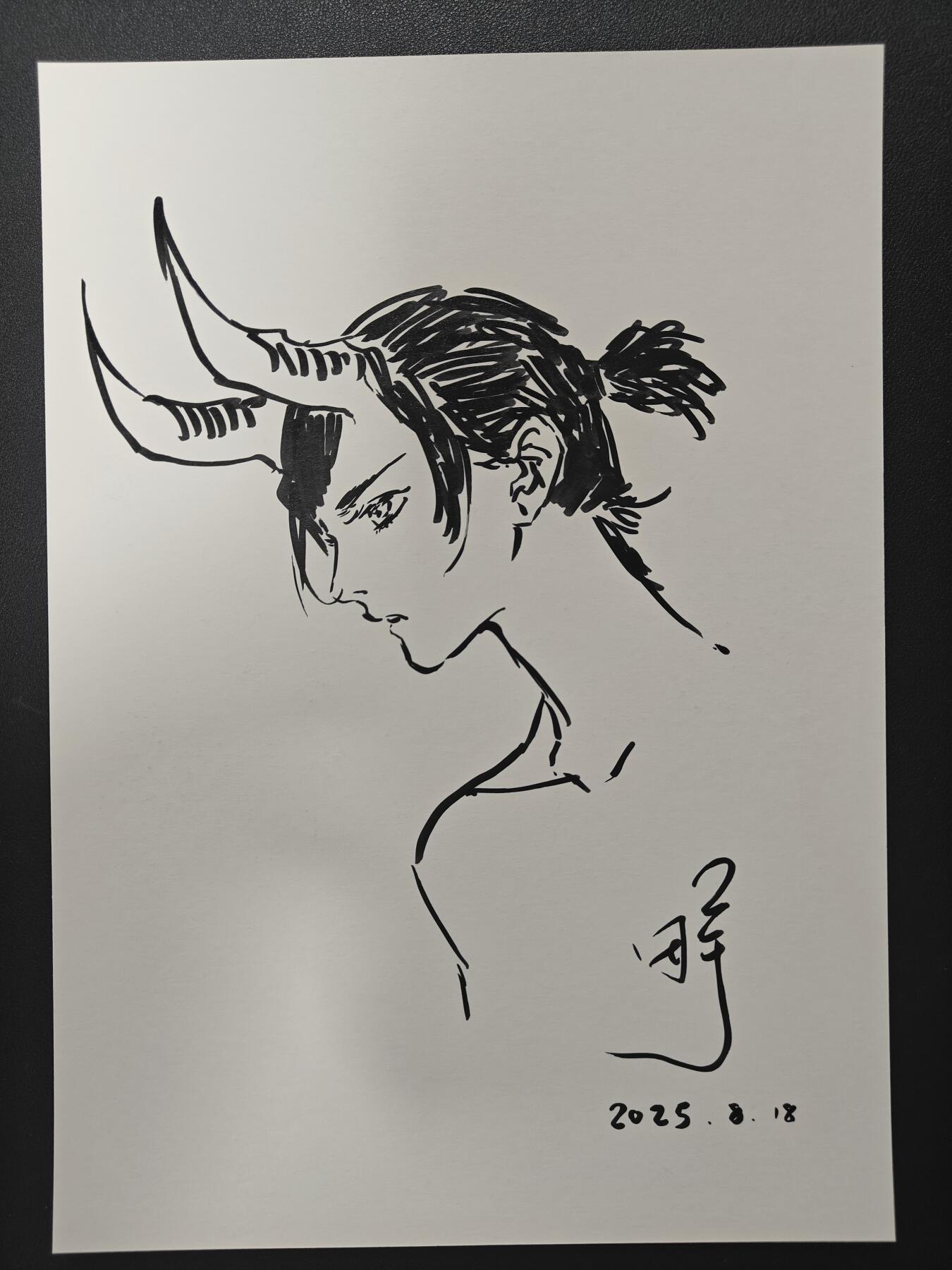 天玑星卡拍第155期《12.29年终场周一截拍》持续收拍收评中 满赠卡需备注 【签绘复制画】田宇 十二生肖 机甲美人 牛 A4复制画