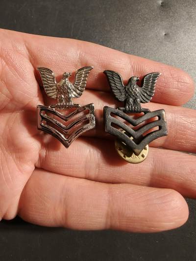 老王徽章第172期 - 美国海军一级下士金属军衔一组