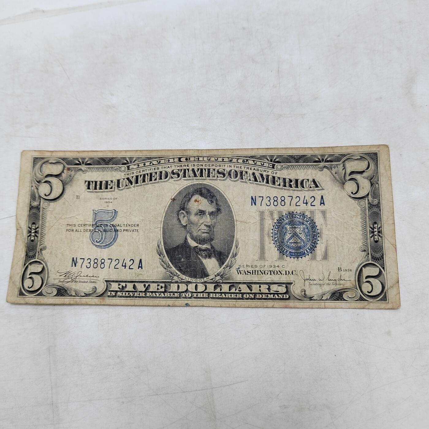 PCAI钱币  28-683钱币小专场 1934年五美元