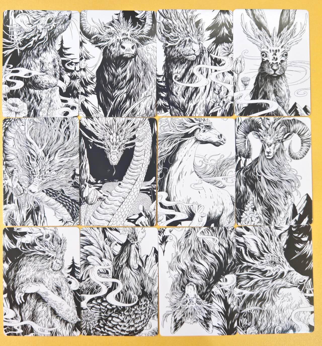 趣卡卡拍No.22期（无佣金免手续费，分享成交有奖） 【普卡】星宿文创 十二生肖花语普卡 1套12张