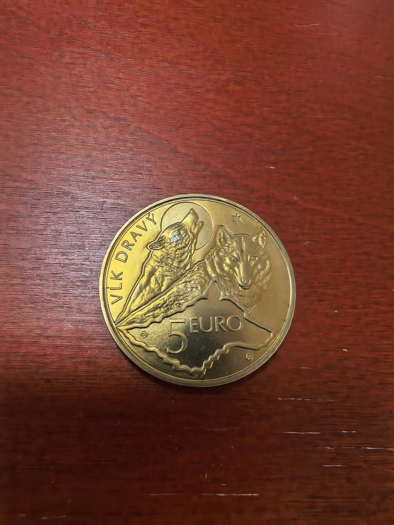 长老汇蛇年精选第八十八场拍卖 2021斯洛伐克狼5欧元铜币