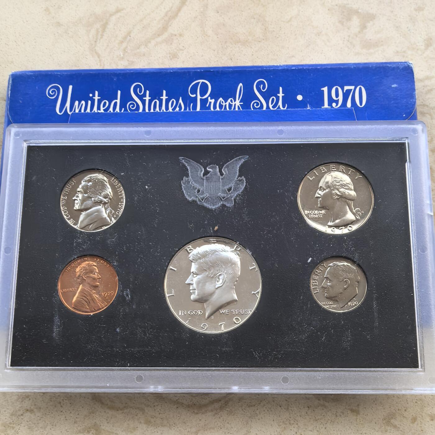 道一币馆币章第一百六十场 原包装 美国1970年精制套币五枚 含50分银币