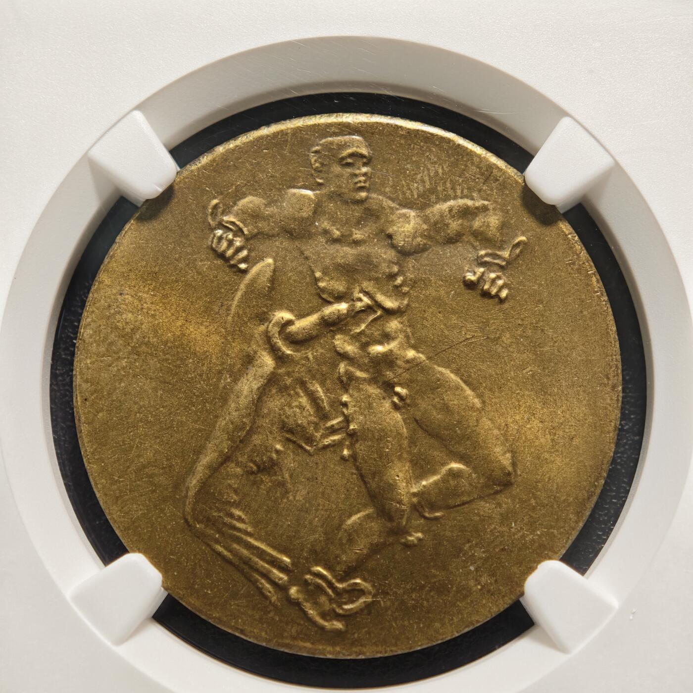 【德藏】世界币章拍卖第159期(元旦专场拍卖) 1923年 德国德紧时期鲁尔与莱茵地区5千万马克铜币 名家卡尔歌茨作品 NGC MS63RB 转光原光俱在