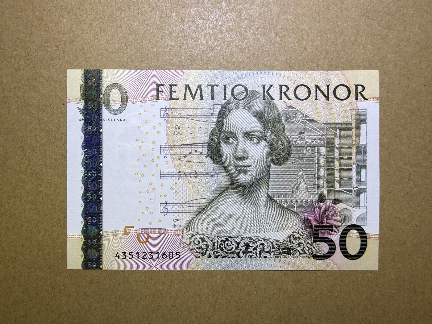 《艾美收藏》第226期-12.28周日外币精品场-蛇年收官 瑞典50克朗 UNC 夜莺再版