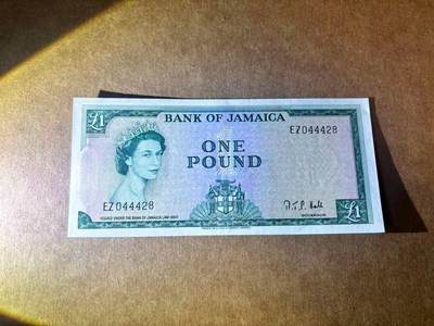 【Blue Auction】世界纸币精拍第769期——18级TOP拍卖/信誉/品质/专业/高效💫 - 牙买加 1960年 与前两拍均不同签名 1镑 女王 AU品相