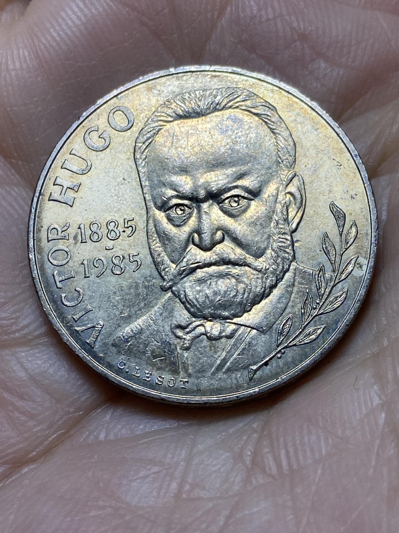 2025年第一百四十三场(总第一百六十九场）外国好品散币场(免佣金) 少见品种–法国🇫🇷1985年10法郎(著名诗人维克多·雨果逝世100周年纪念币)