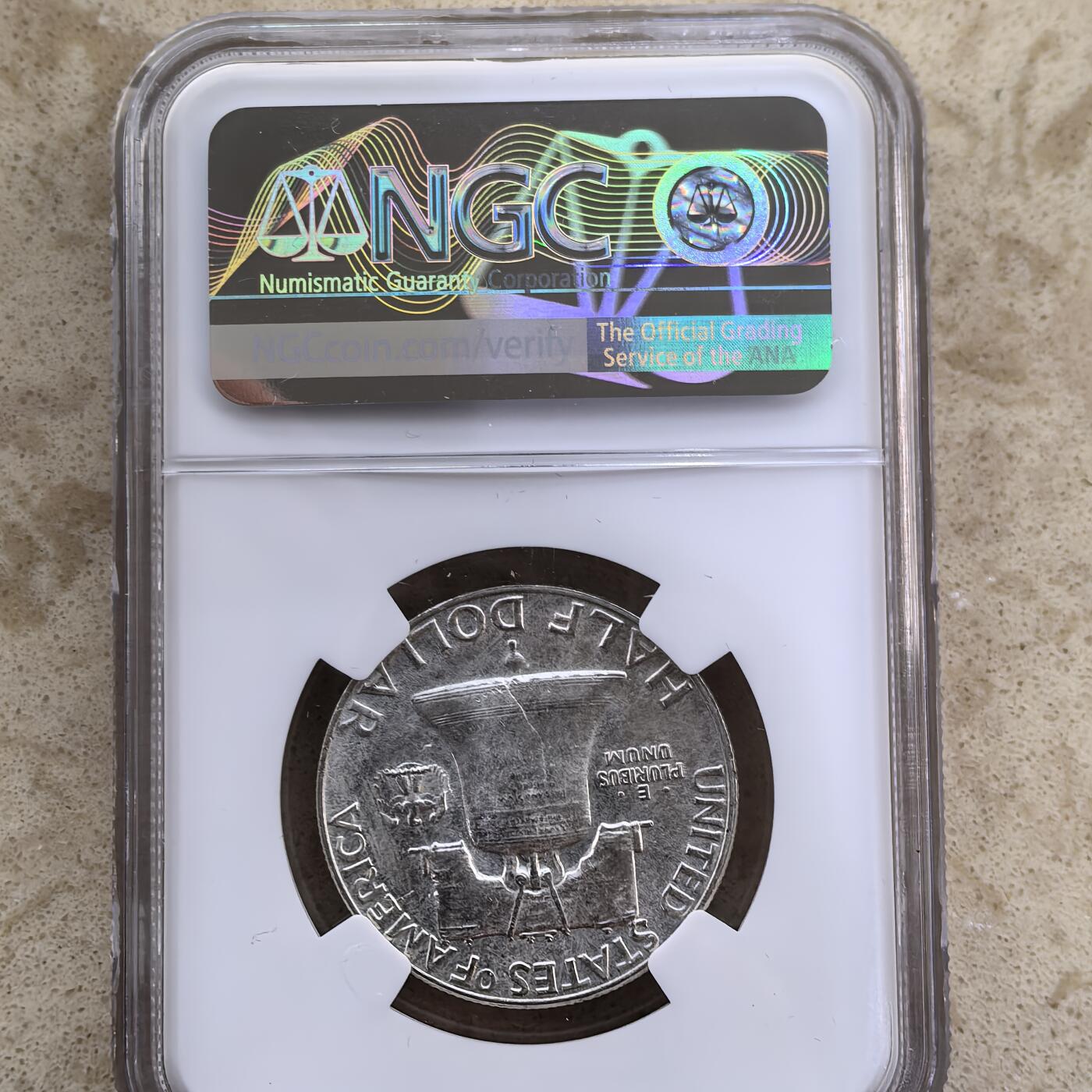 道一币馆币章第一百六十场 NGC MS62 美国1956年富兰克林50美分银币