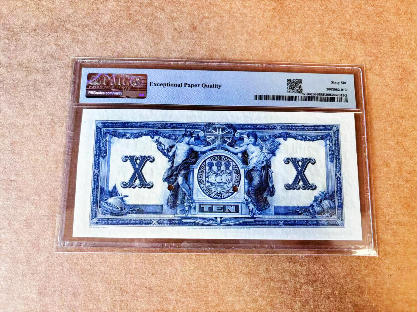 【Blue Auction】世界纸币精拍第769期——18级TOP拍卖/信誉/品质/专业/高效💫 【唯一冠军分罕见 早期大票幅版】加拿大 1917年10元 墨丘利 丰收女神等众神雕刻精美PMG66EPQ 样钞 大票幅视觉效果远胜1935版 值得收藏