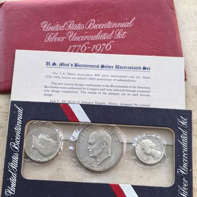 道一币馆币章第一百六十场 - 原封证 美国1976年建国200周年三枚银币纪念套装