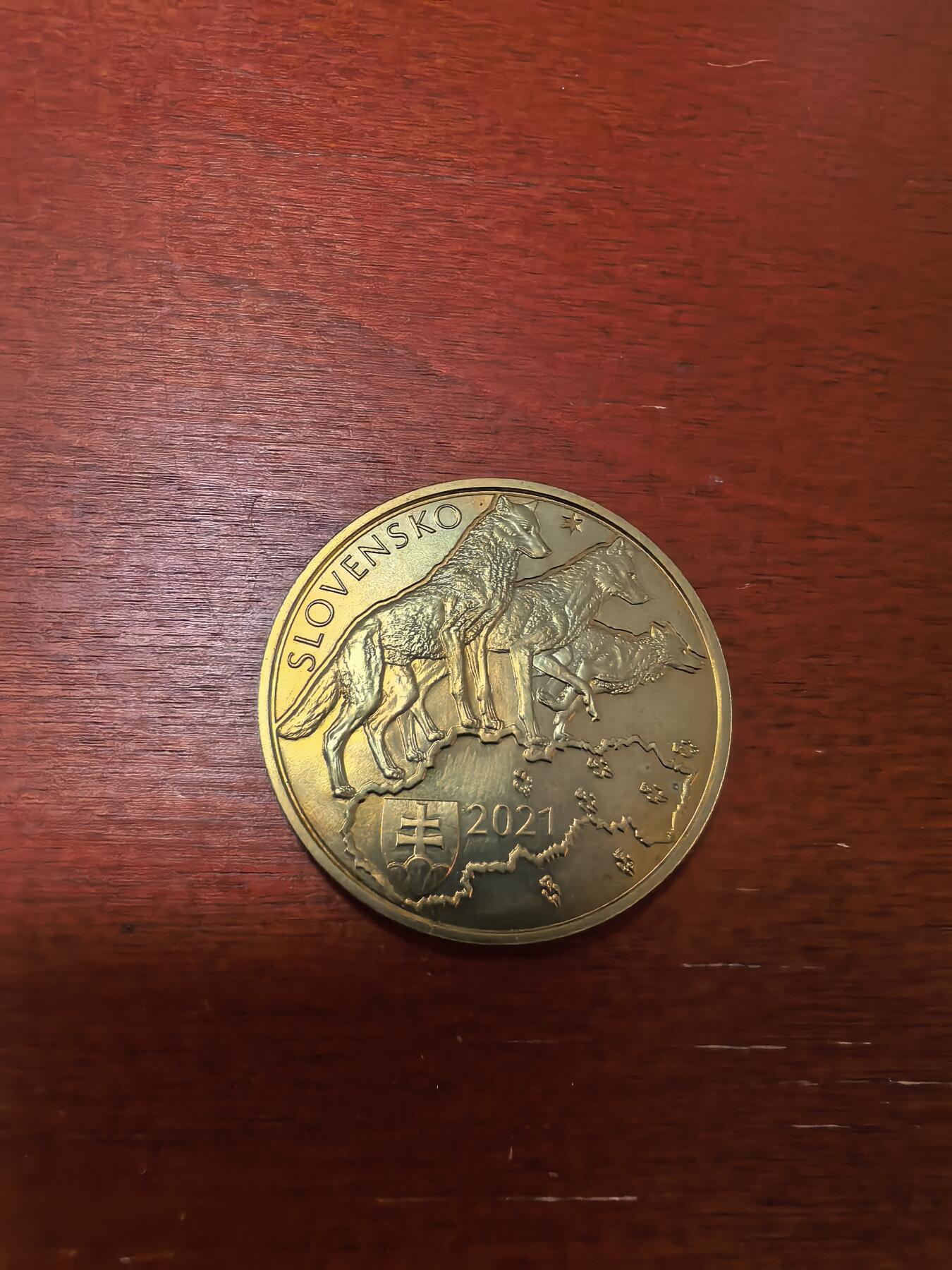 长老汇蛇年精选第八十八场拍卖 2021斯洛伐克狼5欧元铜币