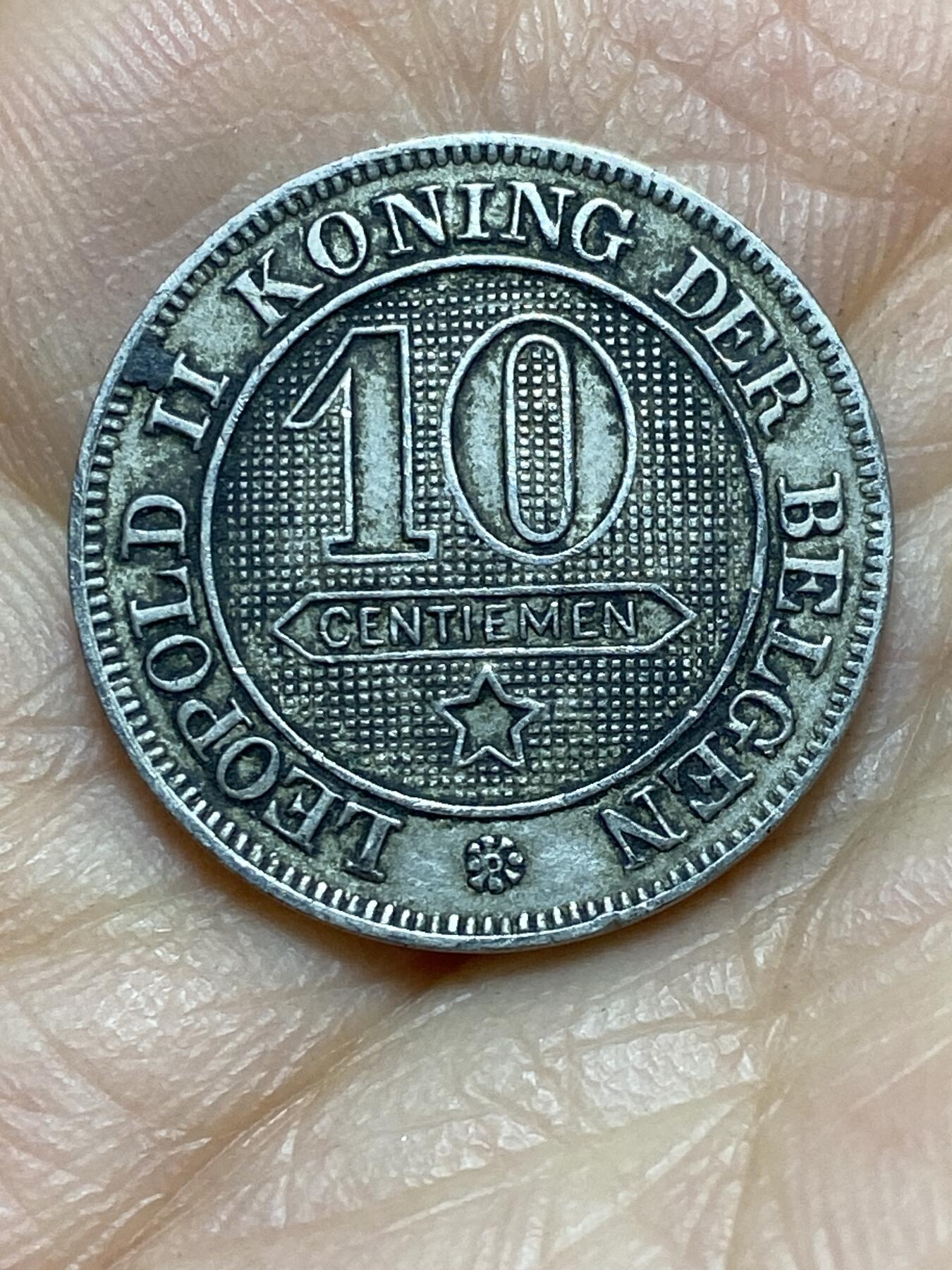 2025年第一百四十三场(总第一百六十九场）外国好品散币场(免佣金) 好品–比利时🇧🇪1895年10分(利奥波德二世时期，荷语版)