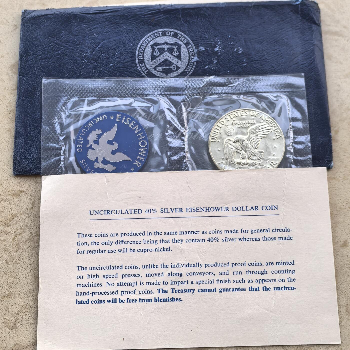 道一币馆币章第一百六十场 原封证 美国1974年艾森豪威尔1元银币