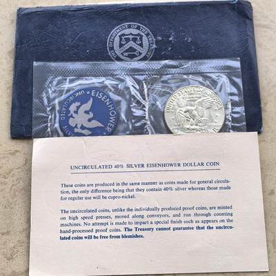 道一币馆币章第一百六十场 - 原封证 美国1974年艾森豪威尔1元银币