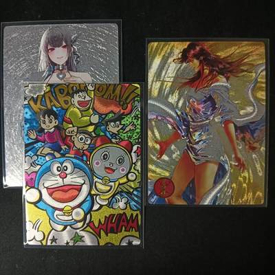 花开卡拍第53期（12月28号周日截拍，品控勿拍!!!拍品不寄存，运费5元，自制卡难免瑕疵，可能存在轻微撞角爆边等出厂瑕疵，品控介意勿拍！） - 奇点哆啦A梦+美女+刀白凤 粗闪