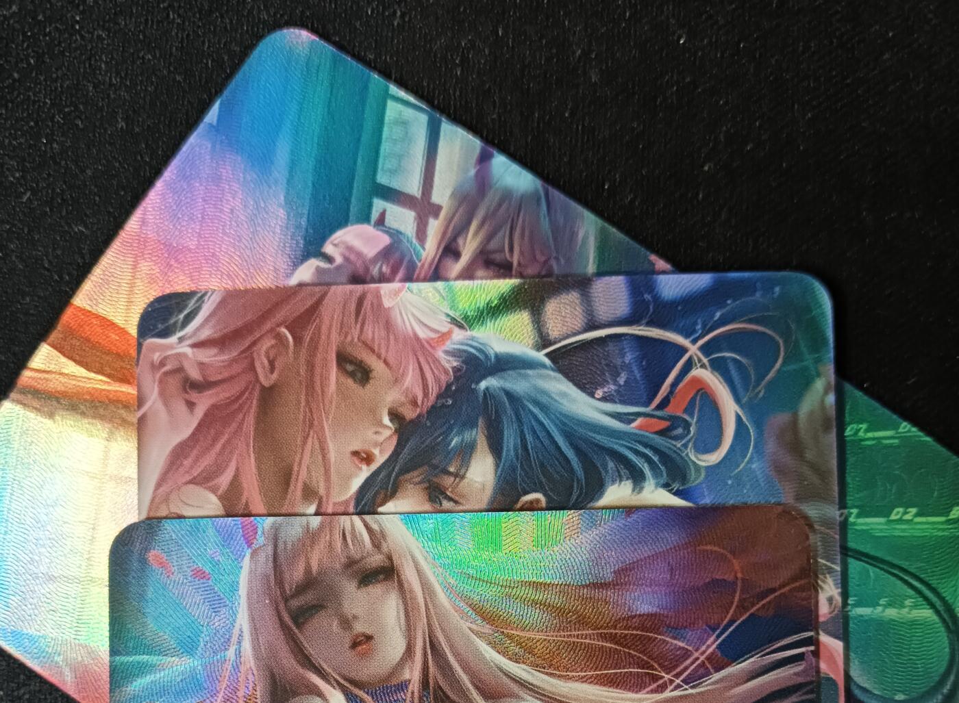 花开卡拍第53期（12月28号周日截拍，品控勿拍!!!拍品不寄存，运费5元，自制卡难免瑕疵，可能存在轻微撞角爆边等出厂瑕疵，品控介意勿拍！） 背面艺术卡 02 一套3张 彩闪