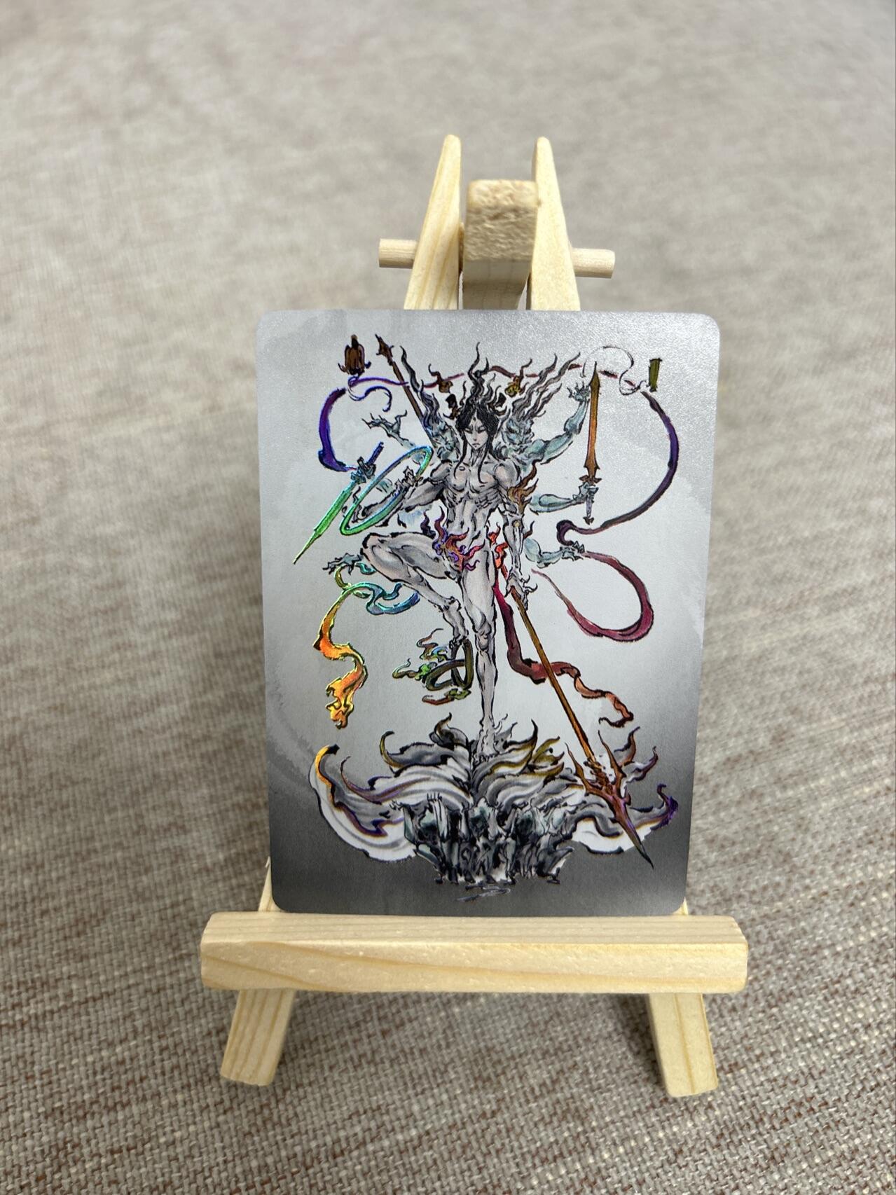 喜灰玩卡第二期免佣金（有需要代拍的卡友可联系免佣金） 沈鑫老师绘哪吒三头八臂彩闪卡一张