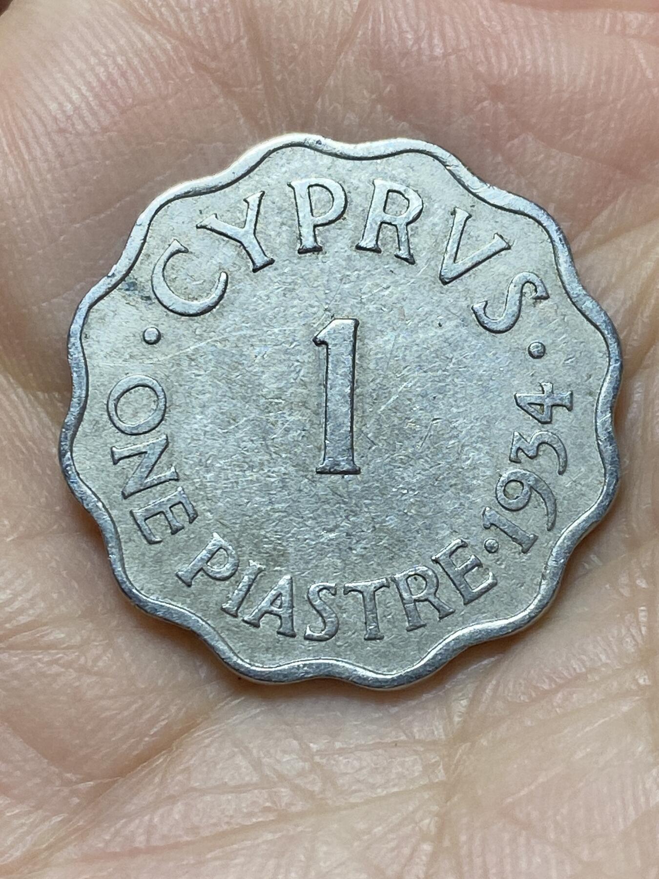 2025年第一百四十三场(总第一百六十九场）外国好品散币场(免佣金) 稀少好品–英属塞浦路斯1934单年份1皮阿斯特(乔治五世第二版)