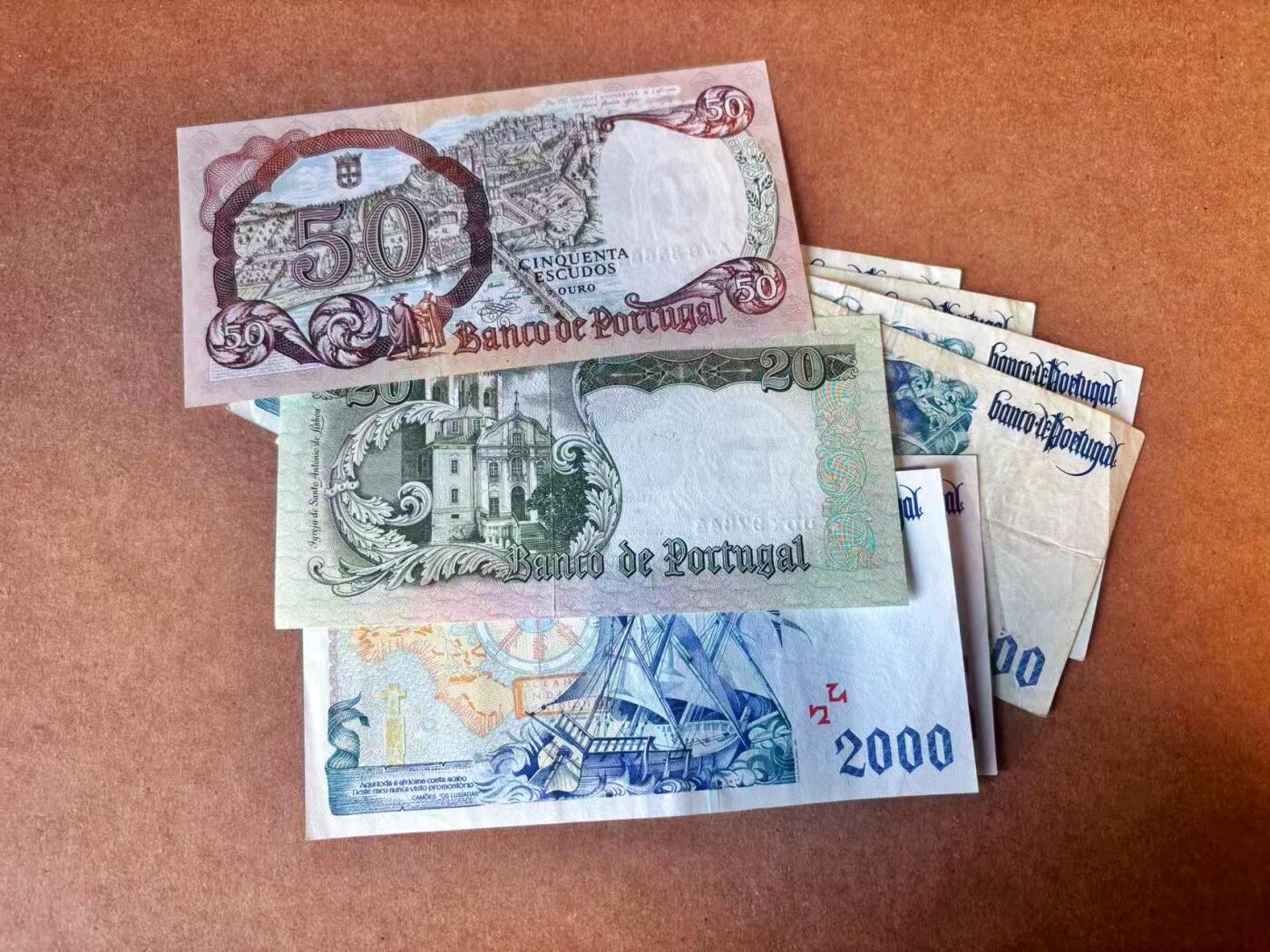 【Blue Auction】世界纸币精拍第769期——18级TOP拍卖/信誉/品质/专业/高效💫 【一组10张】葡萄牙不同版本20-2000埃斯库多 品相如图