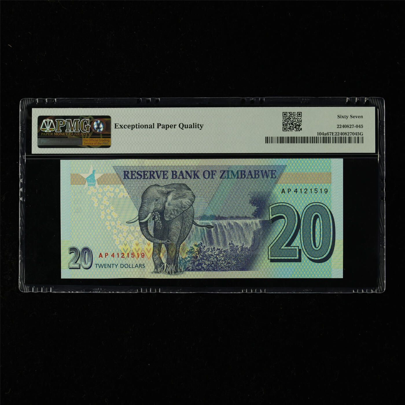 【亘邦集藏】第218期拍卖 2020年 津巴布韦20元 PMG 67EPQ AP4121519