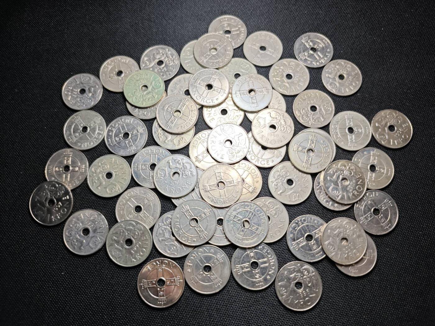 KK钱币收藏小铺 《套币 好品/批量散币专场》  2月预留时间 周末发货  挪威1克朗59枚一组