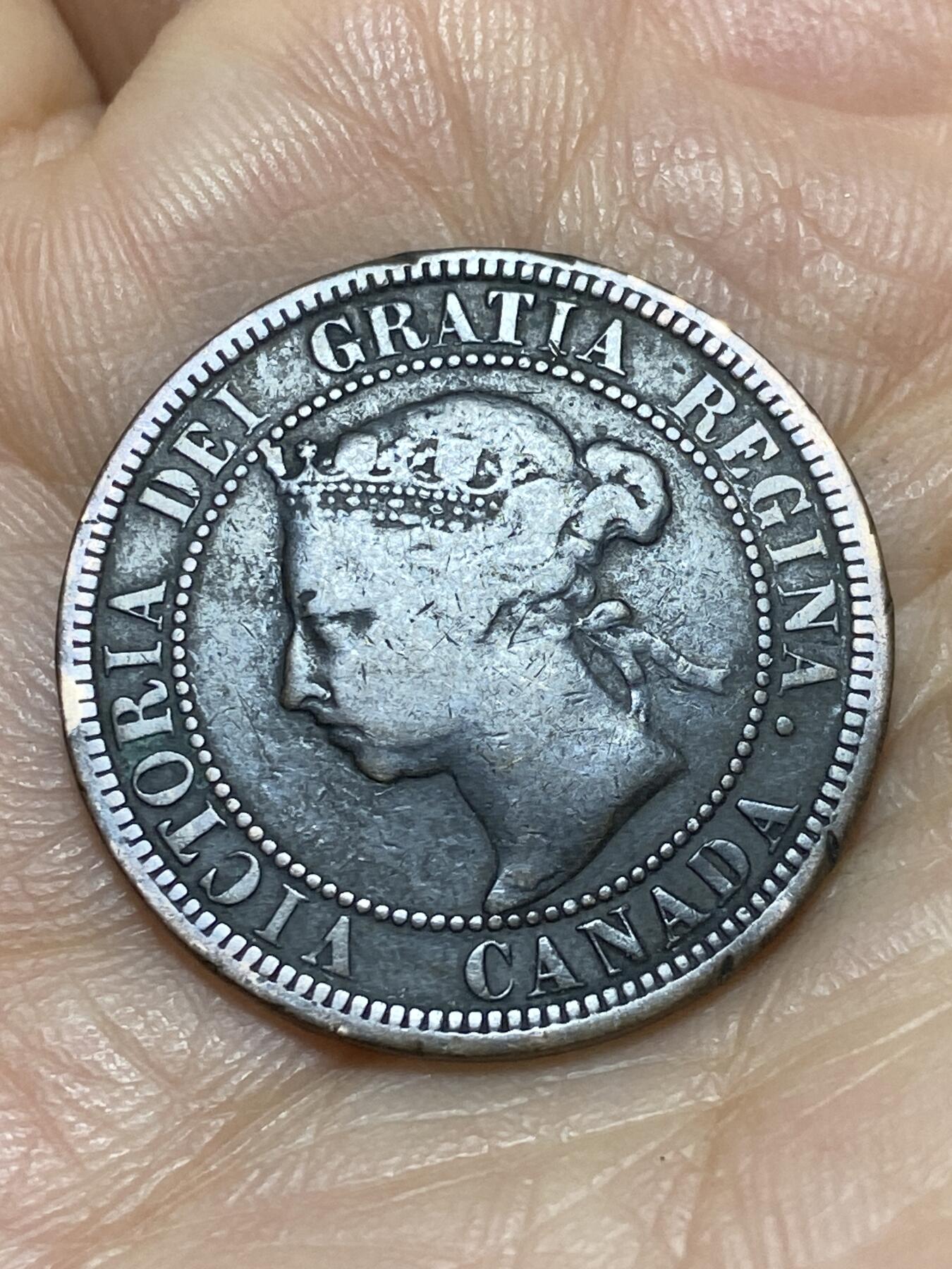 2025年第一百四十三场(总第一百六十九场）外国好品散币场(免佣金) 少见–加拿大🇨🇦1890年1分(维多利亚女王时期，H标喜敦厂造)
