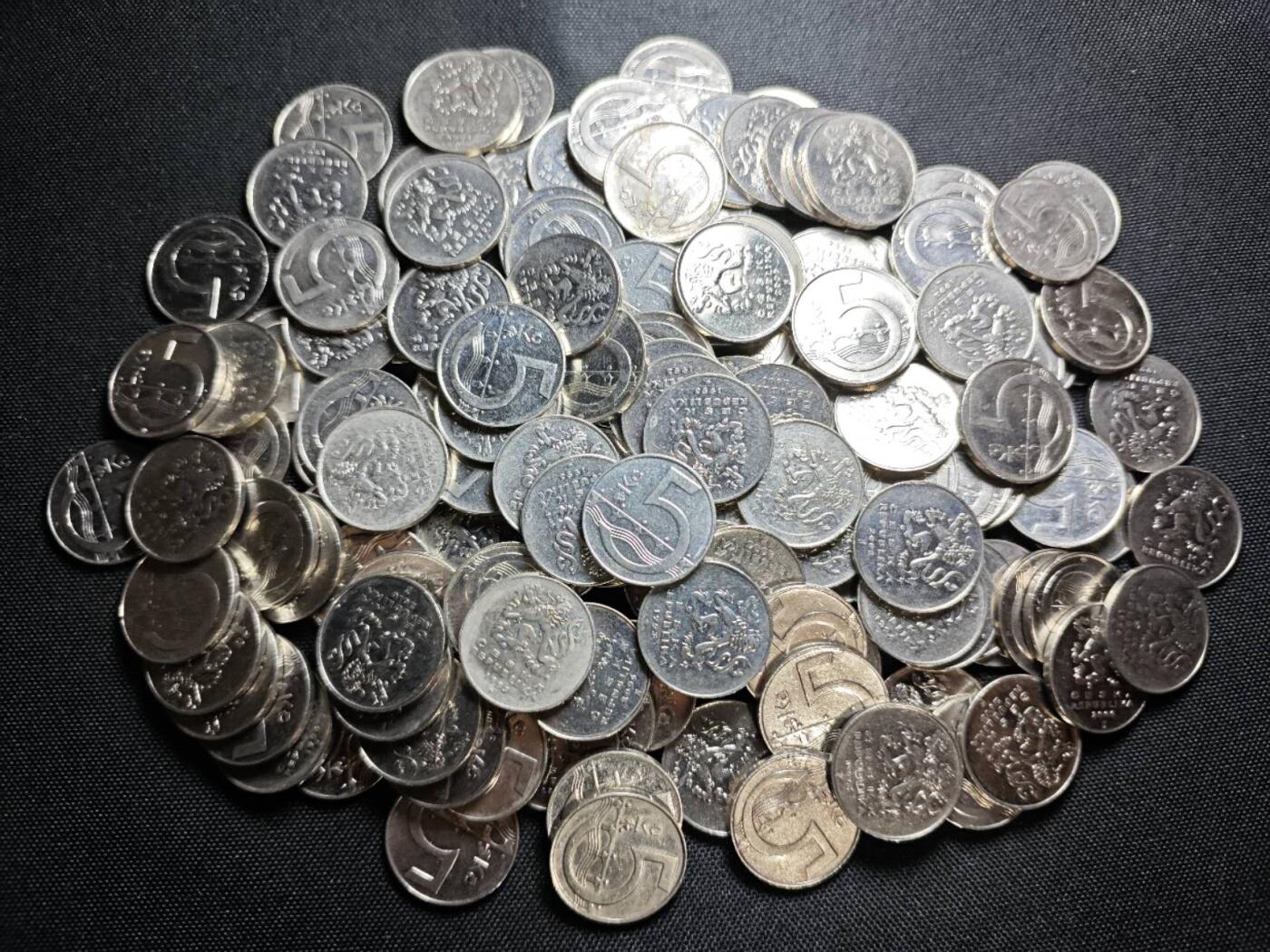 KK钱币收藏小铺 《套币 好品/批量散币专场》  2月预留时间 周末发货  捷克5克朗142枚一组