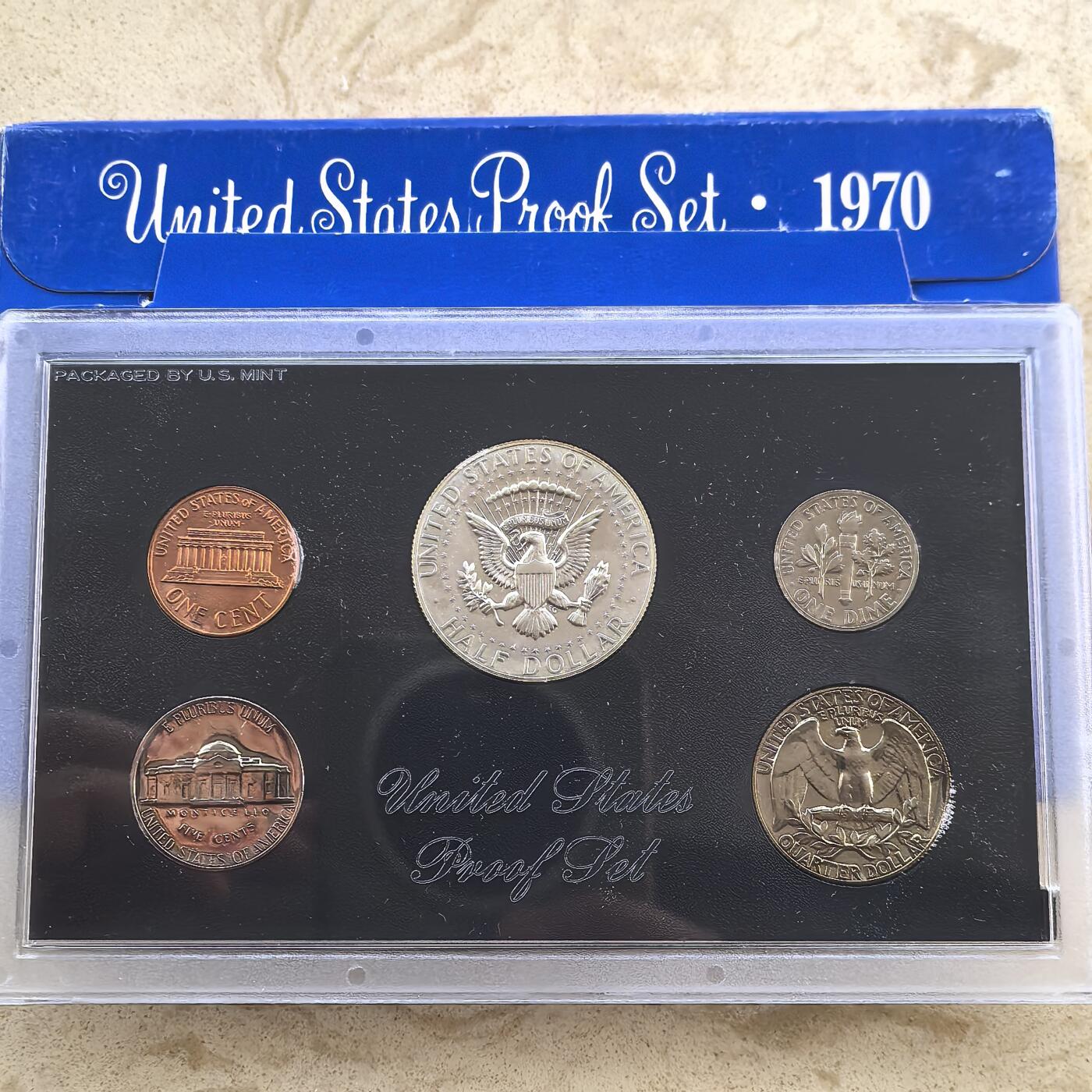 道一币馆币章第一百六十场 原包装 美国1970年精制套币五枚 含50分银币