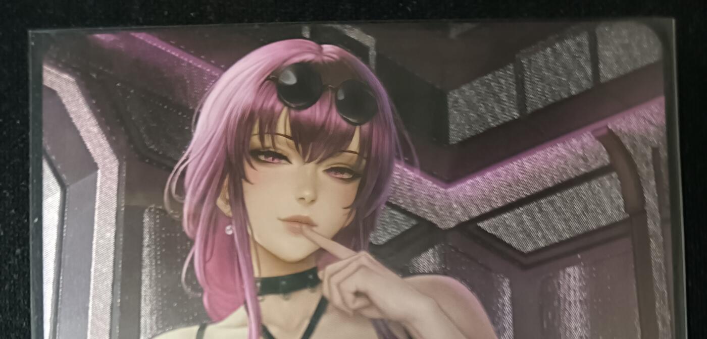 花开卡拍第53期（12月28号周日截拍，品控勿拍!!!拍品不寄存，运费5元，自制卡难免瑕疵，可能存在轻微撞角爆边等出厂瑕疵，品控介意勿拍！） 崩铁 卡芙卡 背面艺术 1张 粗闪