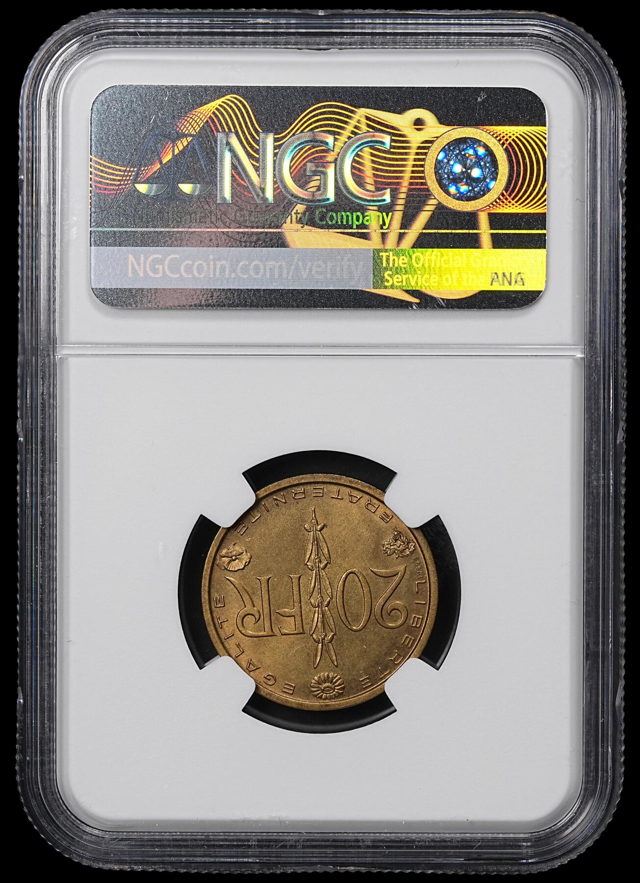 修遠堂世界钱币第九十九期 NGC MS66 1950年法国20法郎样币 ESSAI