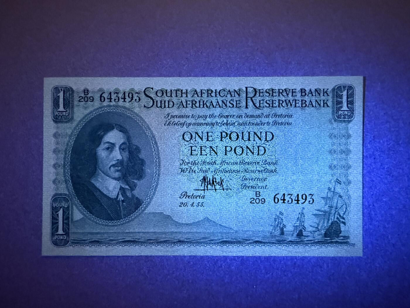 《艾美收藏》第226期-12.28周日外币精品场-蛇年收官 南非1镑 UNC 1955年老版本