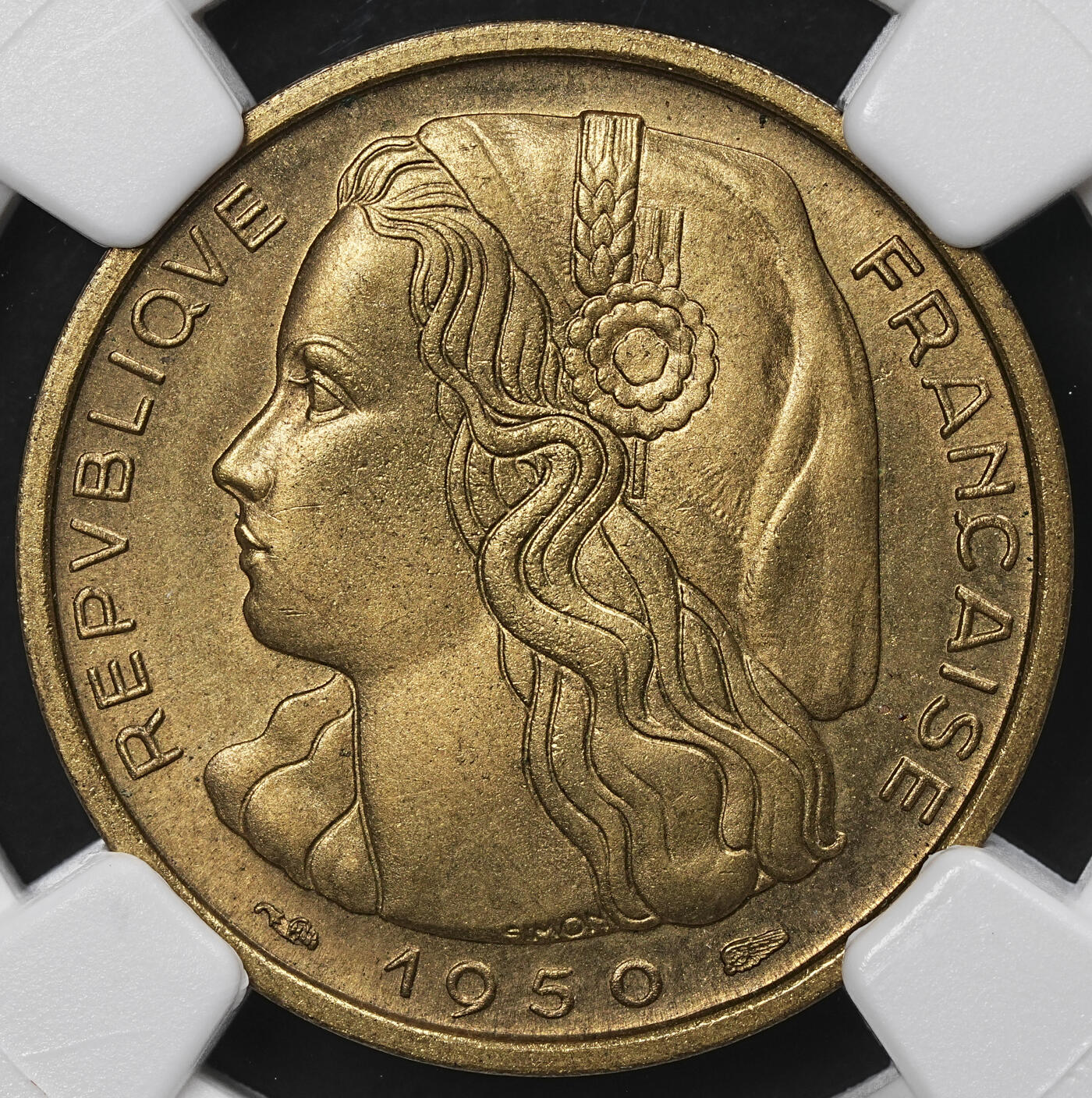 修遠堂世界钱币第九十九期 NGC MS66 1950年法国20法郎样币 ESSAI