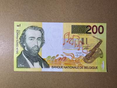 《艾美收藏》第226期-12.28周日外币精品场-蛇年收官 - 比利时200法郎 UNC 末版 萨克斯