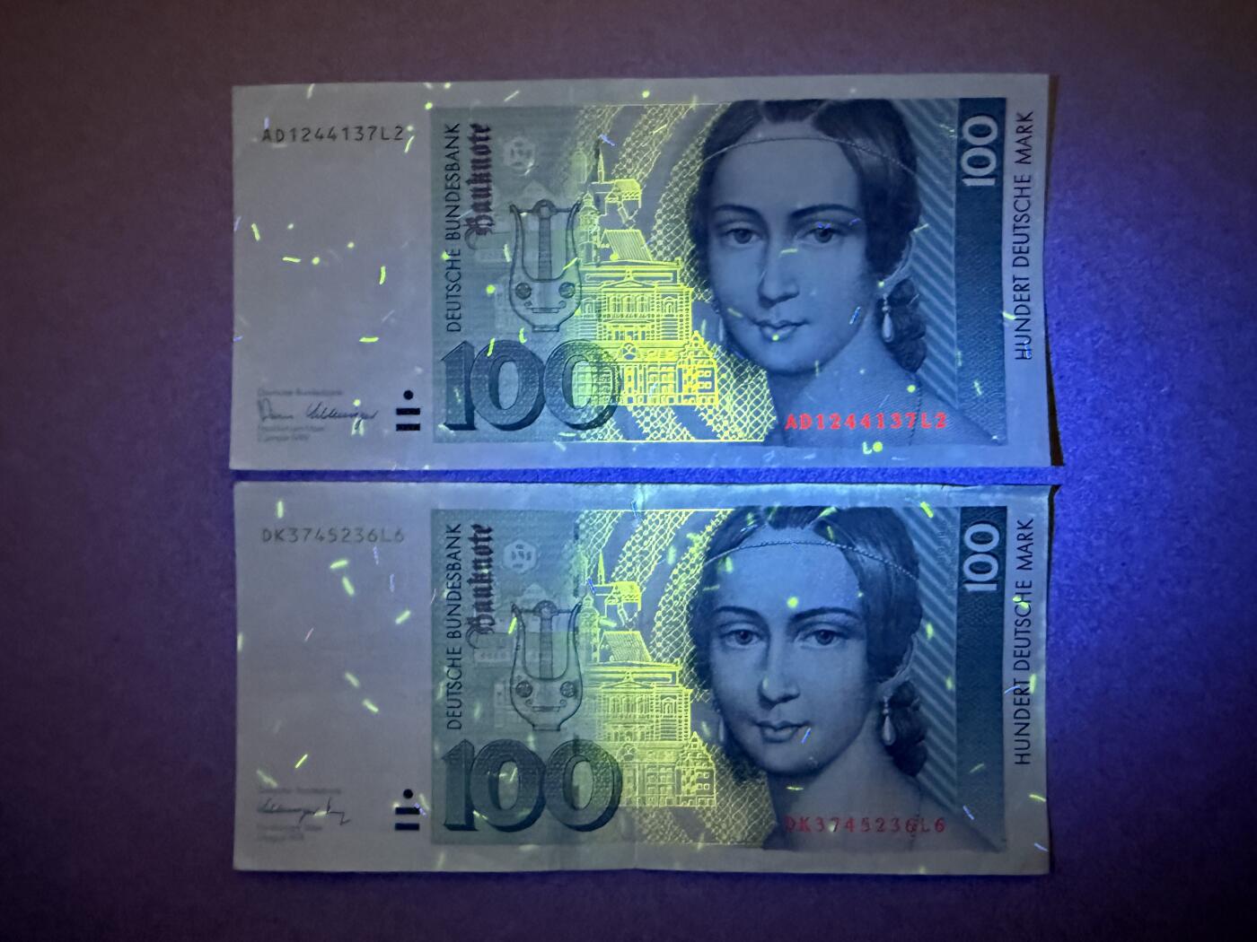 《艾美收藏》第226期-12.28周日外币精品场-蛇年收官 德国100马克2张 1989年、1991年各1张 克拉拉 流通品相