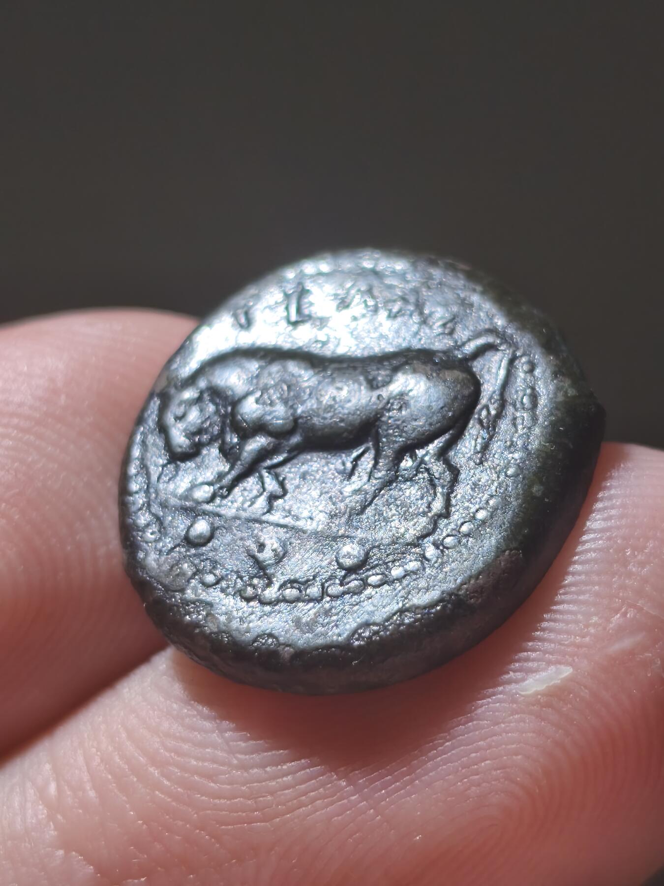 星盘世界钱币2026一月十日新年古典精品大拍 精彩纷呈 古希腊-西西里岛 河神公牛铜币 杰拉（Gela） 西西里岛南岸重要希腊殖民城邦。公元前420-405年，非常漂亮，皮壳非常好的一枚，题材也很有意思